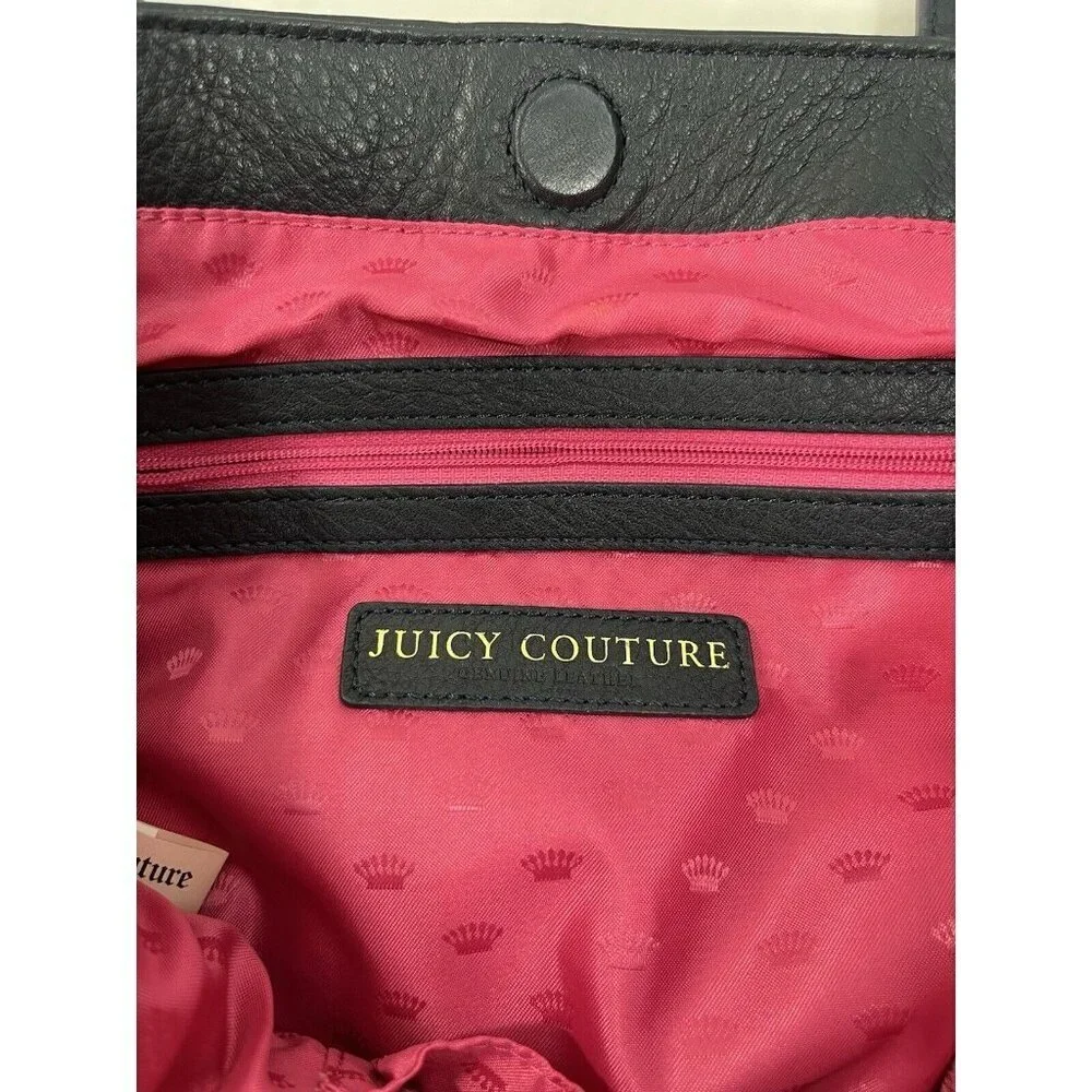 Juicy Couture Orange Grove Winged Tote navy leather new convertible